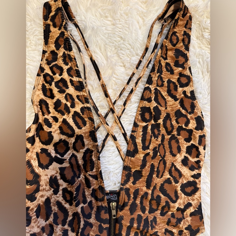 Forplay Leopard Print One Piece Swimsuit - Picture 4 of 4